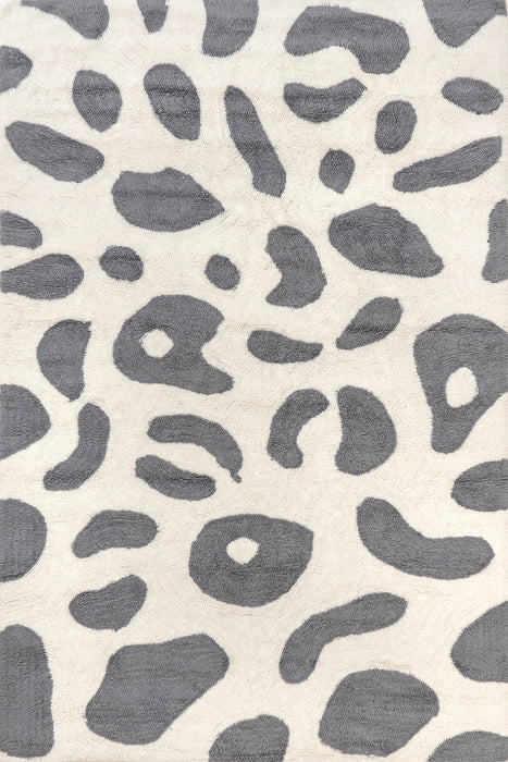 Animal Washable Rug for Kids Room in Grey Color