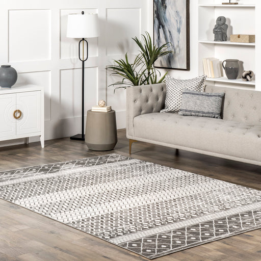 Annalise Grey Trellis Area Rug for Rustic Home Decor