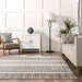 Annalise Grey Trellis Area Rug for Rustic Home Decor