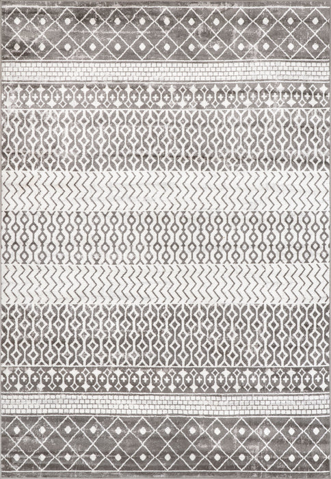 Annalise Grey Trellis Area Rug for Rustic Home Decor