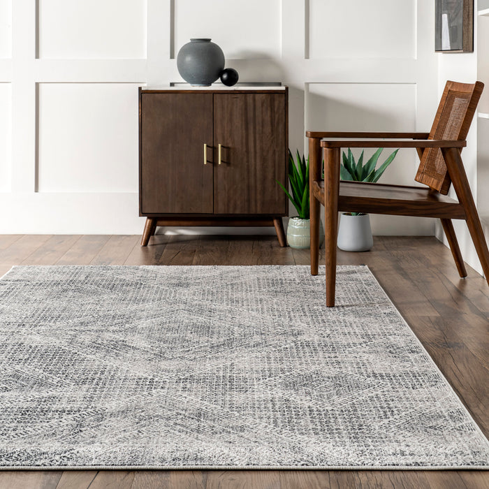 Annie Light Grey Mosaic Diamond Area Rug 150x240 cm