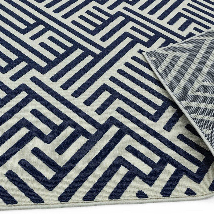 Antibes AN04 Blue White Linear Rug