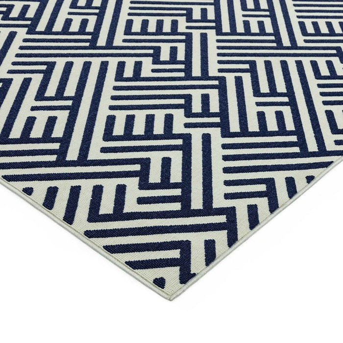 Antibes AN04 Blue White Linear Rug