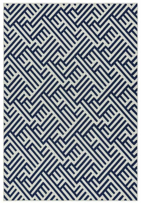 Antibes AN04 Blue White Linear Rug