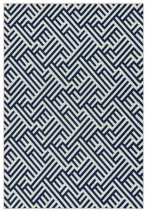 Antibes AN04 Blue White Linear Rug