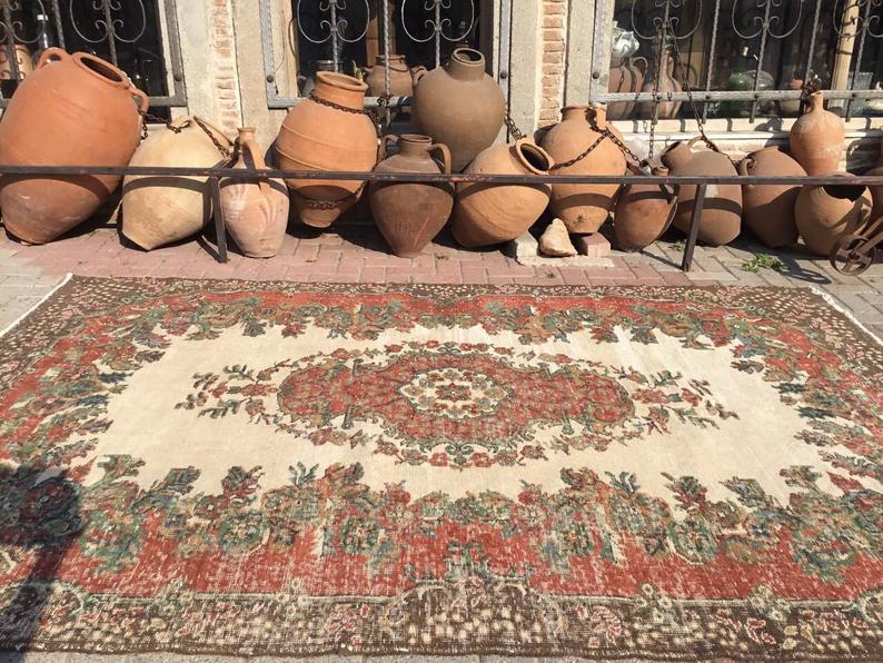 Antique Hand Knotted Anatolian Konya Rug 288cm x 185cm