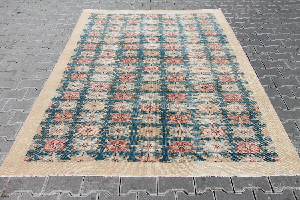 Antique Hand Knotted Turkish Oushak Rug 255cm x 169cm