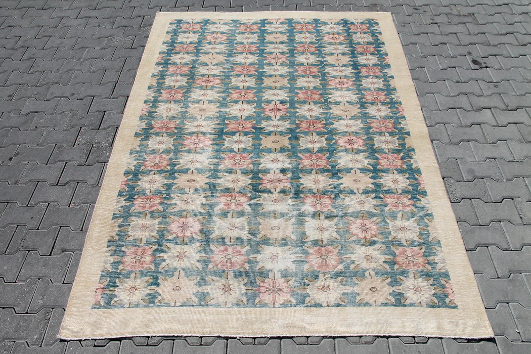 Antique Hand Knotted Turkish Oushak Rug 255cm x 169cm