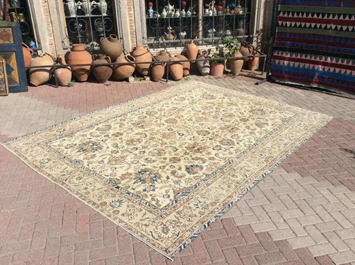 Antique Hand Knotted Turkish Oushak Rug 361 X 251 cm