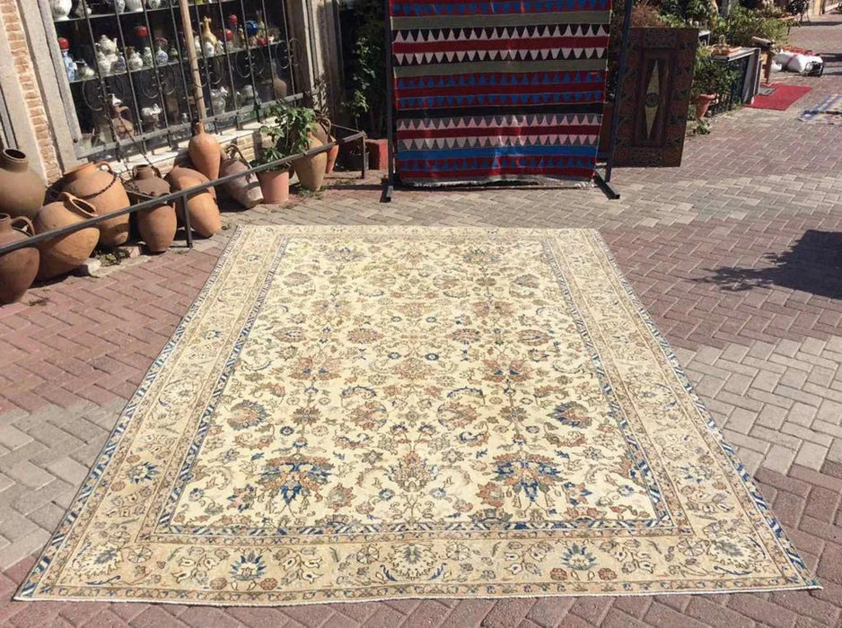 Antique Hand Knotted Turkish Oushak Rug 361 X 251 cm