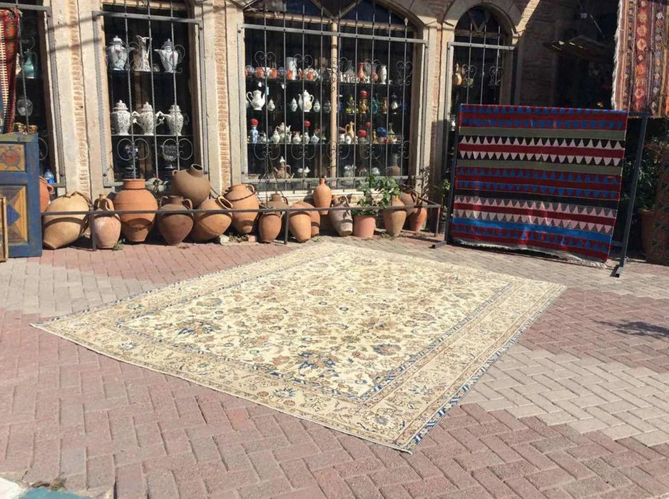 Antique Hand Knotted Turkish Oushak Rug 361 X 251 cm