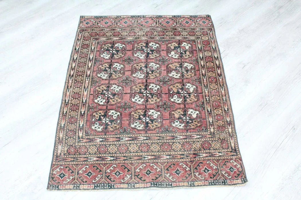 Antique Hand Knotted Wool Area Rug 121cm x 92cm