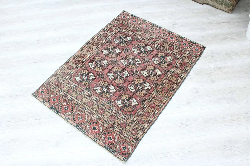 Antique Hand Knotted Wool Area Rug 121cm x 92cm