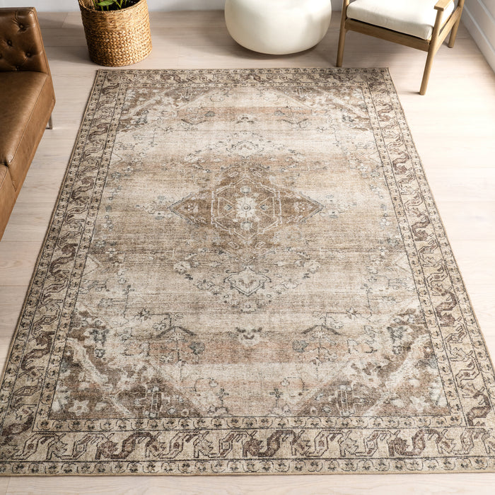 Antique Jute-Blend Area Rug 152cm Beige