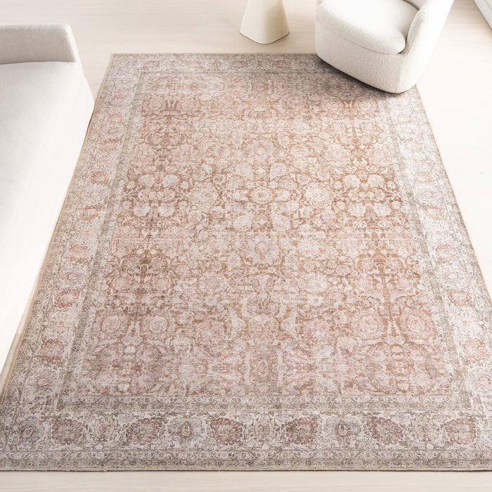 Antique Jute-Blend Area Rug In Rust Color 140x200 cm