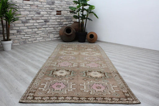 Antique Turkish Hand Knotted Runner Rug 322cm x 133cm