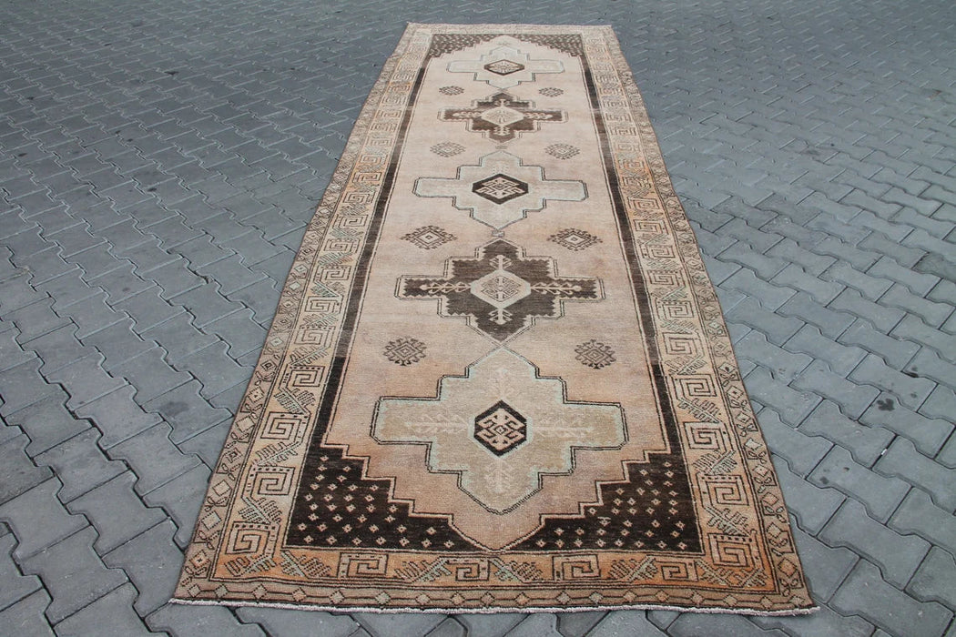 Antique Turkish Hand Knotted Runner Rug 403 cm X 135 cm