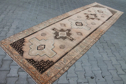 Antique Turkish Hand Knotted Runner Rug 403 cm X 135 cm