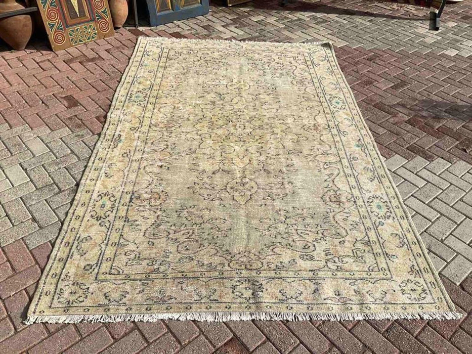 Antique Turkish Oushak Rug 198cm x 96cm Handmade