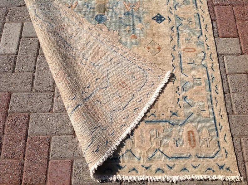 Antique Turkish Oushak Rug 206cm x 114cm Hand Knotted