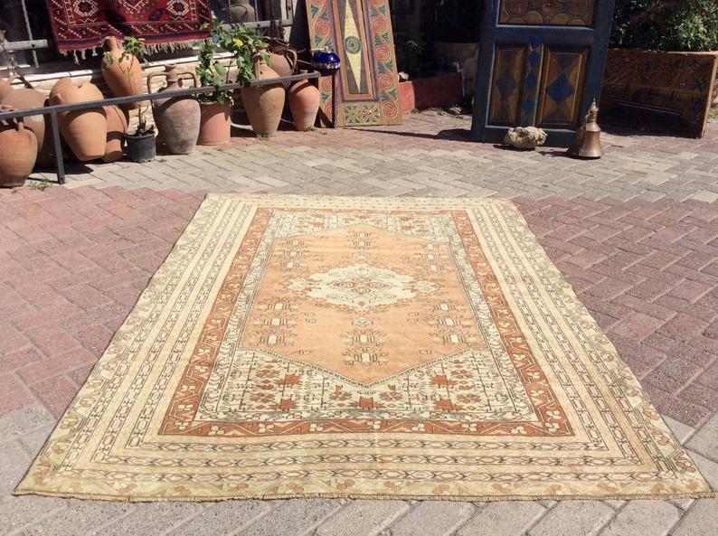 Antique Turkish Oushak Rug 206cm x 152cm Hand Knotted