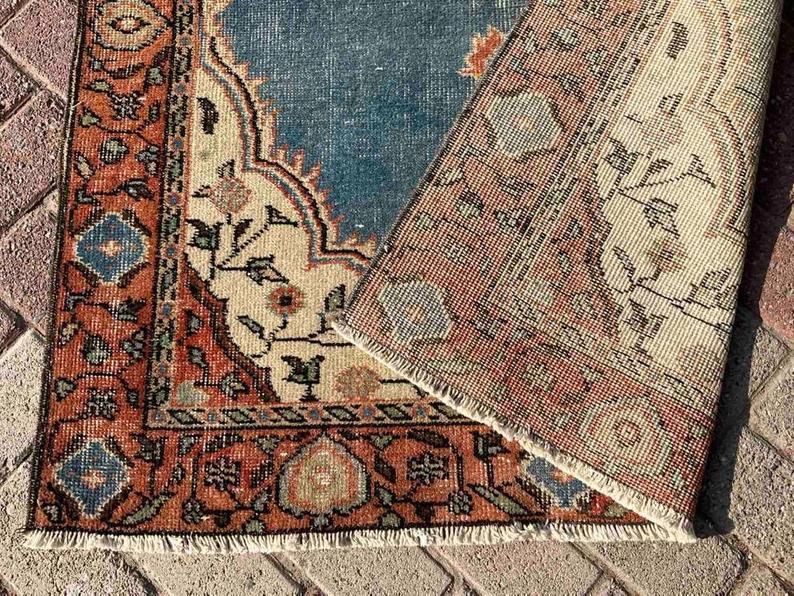 Antique Turkish Oushak Rug 207cm x 105cm Hand Knotted