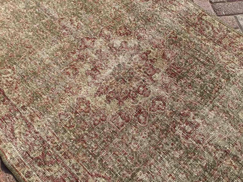 Antique Turkish Oushak Rug 213cm x 123cm Hand Knotted