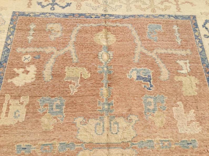 Antique Turkish Oushak Rug 229 cm x 175 cm Hand Knotted