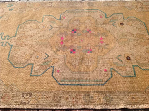 Antique Turkish Oushak Rug 231cm x 127cm Hand Knotted