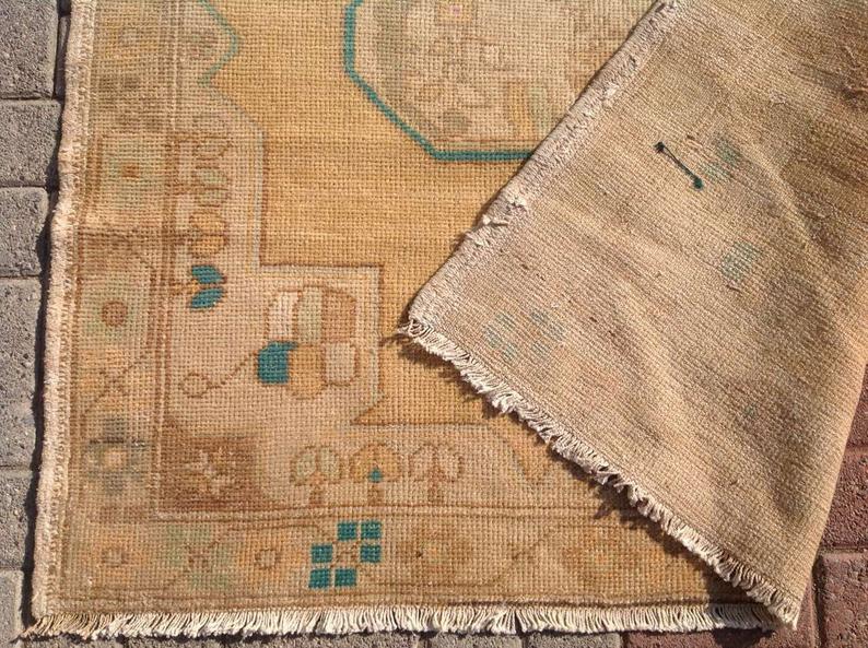 Antique Turkish Oushak Rug 231cm x 127cm Hand Knotted