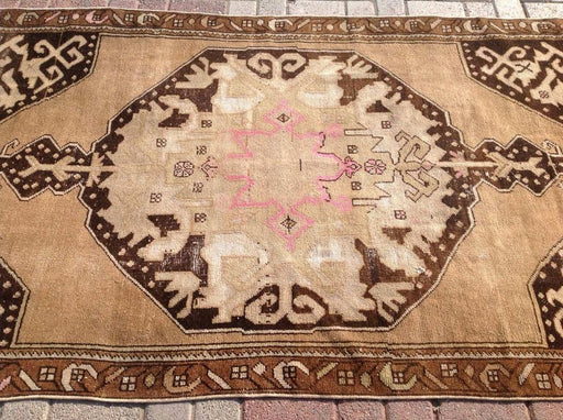 Antique Turkish Oushak Rug 239cm x 127cm Hand Knotted