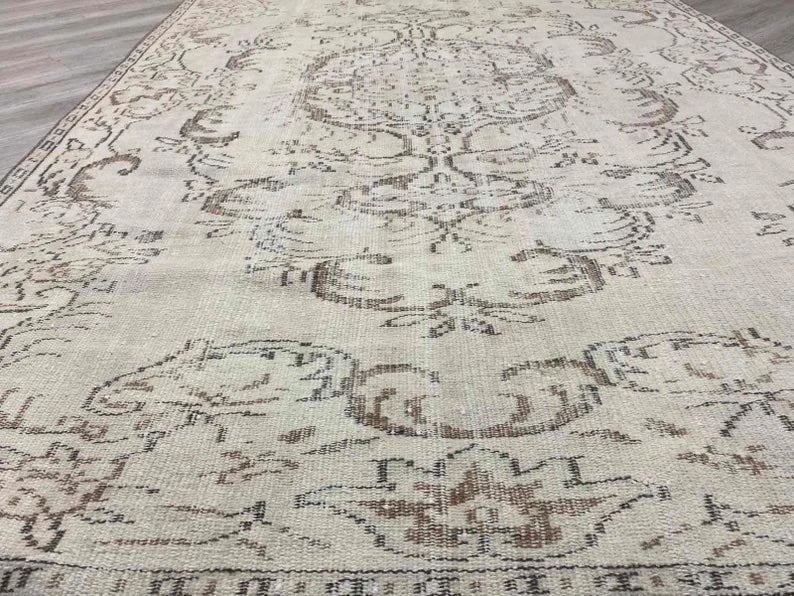 Antique Turkish Oushak Rug 261cm x 179cm Hand Knotted