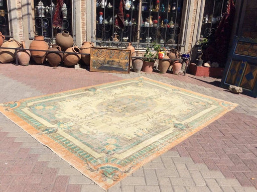 Antique Turkish Oushak Rug 307cm x 216cm Hand Knotted