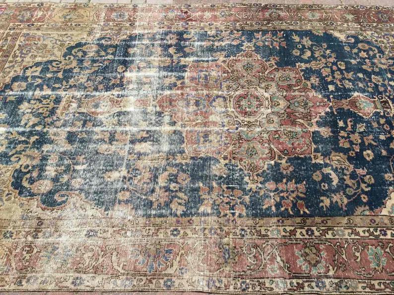 Antique Turkish Oushak Rug 330cm x 199cm Hand Knotted