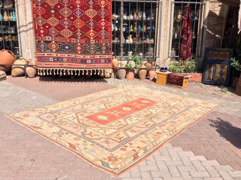 Antique Turkish Oushak Rug 333cm x 242cm Hand Knotted