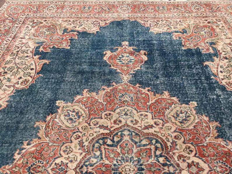 Antique Turkish Oushak Rug 338cm x 221cm Hand Knotted