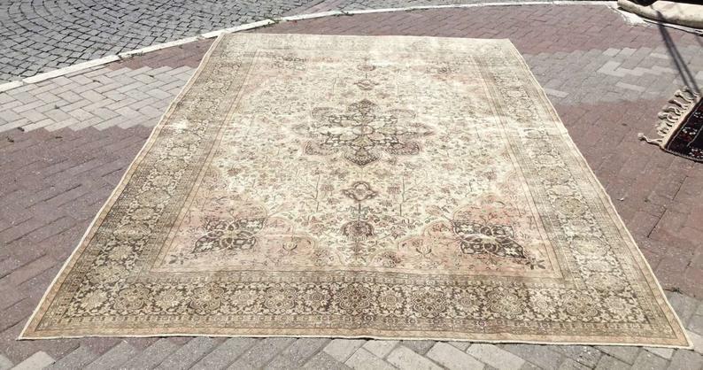 Antique Turkish Oushak Rug 350cm x 256cm Hand Knotted