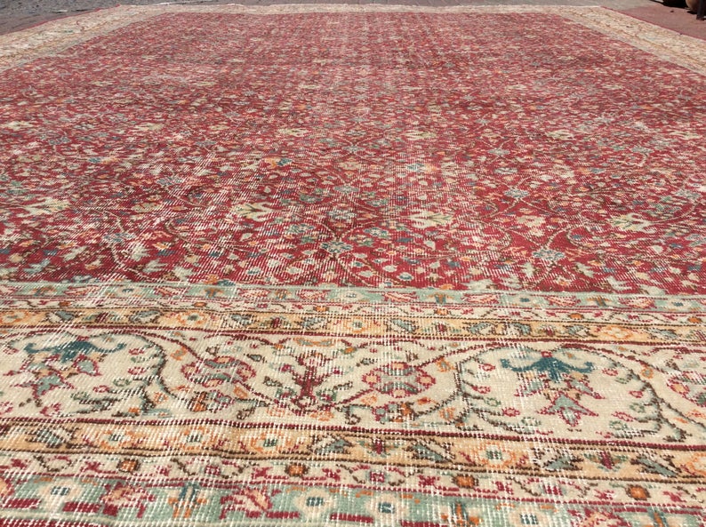 Antique Turkish Oushak Rug 390cm x 255cm Hand Knotted