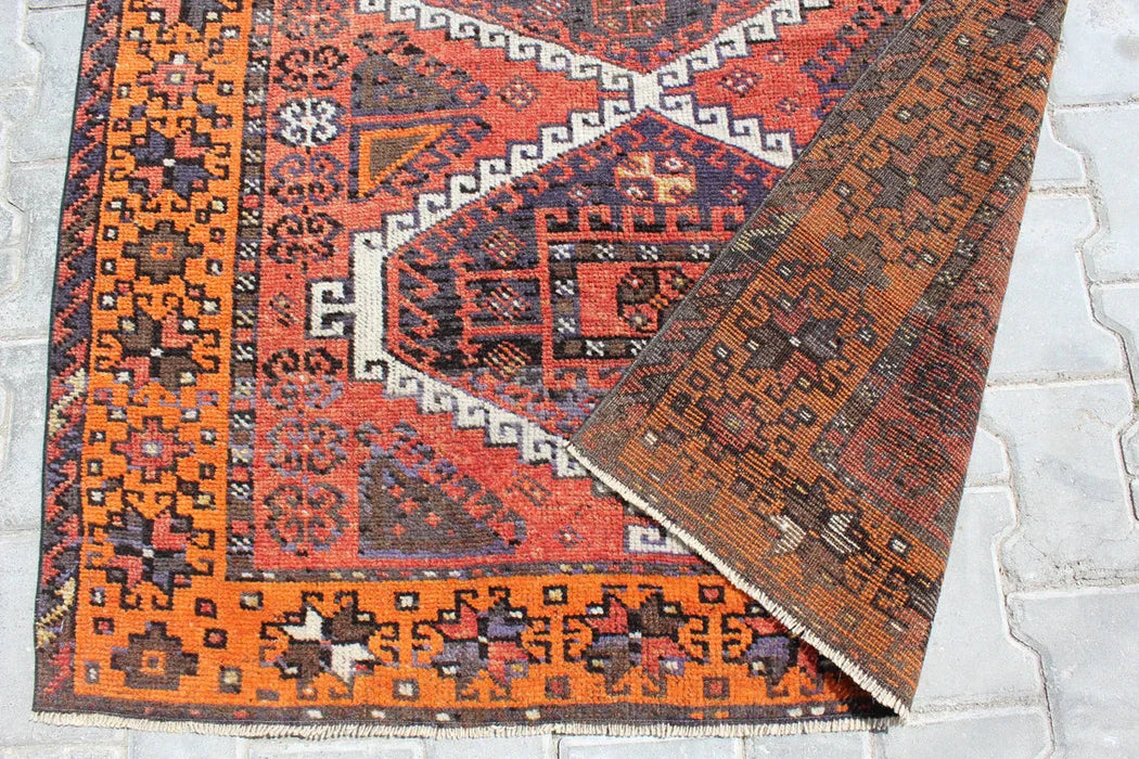 Antique Turkish Runner Rug 262x119 cm Hand Knotted Wool