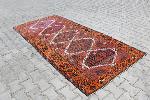 Antique Turkish Runner Rug 262x119 cm Hand Knotted Wool