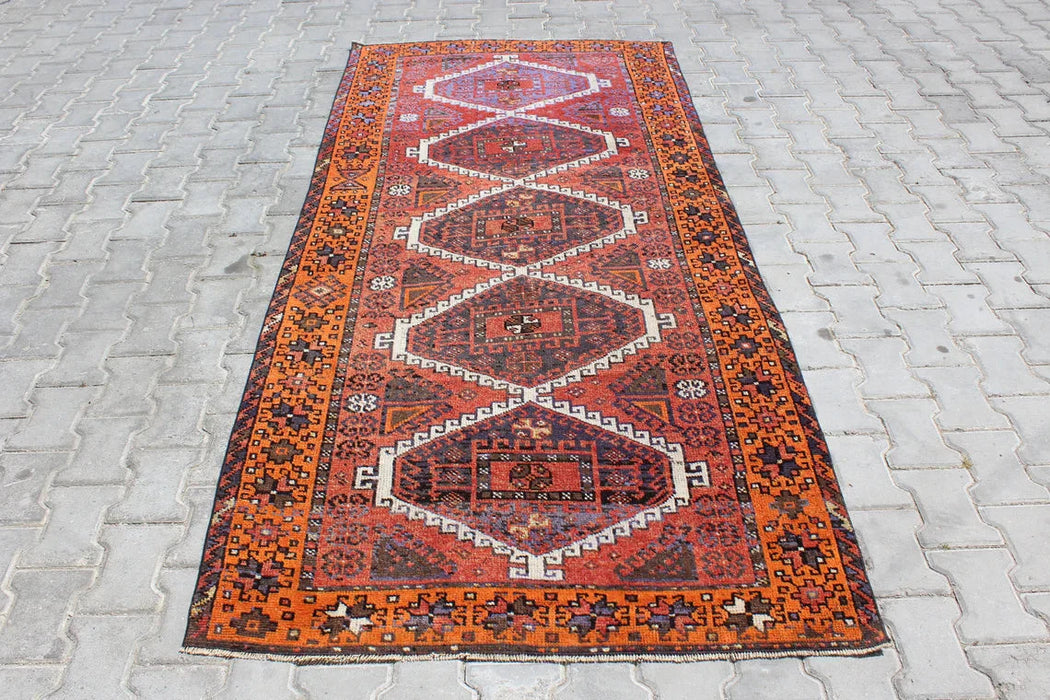 Antique Turkish Runner Rug 262x119 cm Hand Knotted Wool