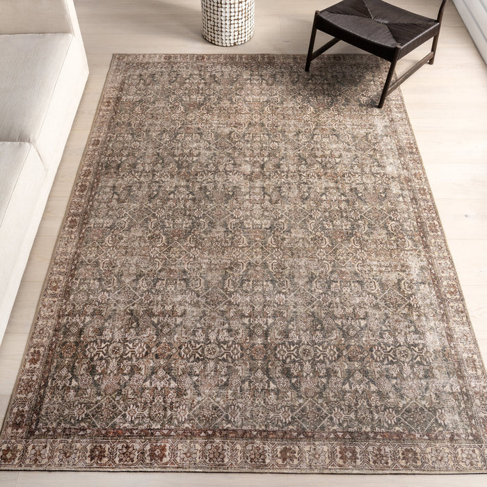 Antiqued Brown Jute-Blend Area Rug 160 cm x 230 cm