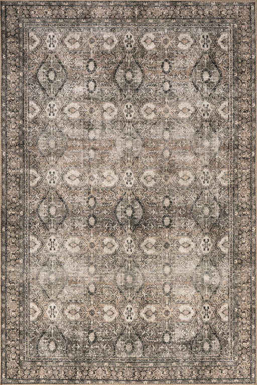 Antiqued Brown Jute-Blend Medallion Rug 160x230 cm