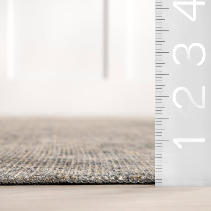 Antiqued Grey Jute-Blend Area Rug 170x240 cm