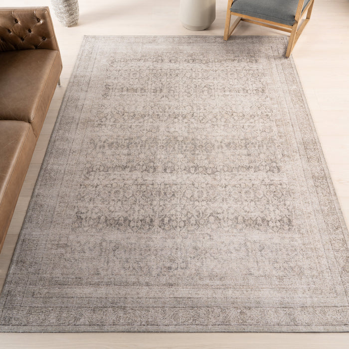 Antiqued Grey Jute-Blend Area Rug for Modern Homes