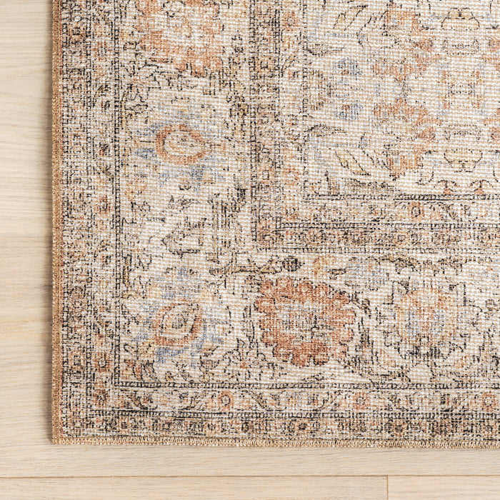 Antiqued Jute-Blend Area Rug 140cm Light Brown