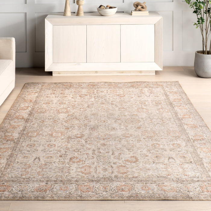 Antiqued Jute-Blend Area Rug 140cm Light Brown