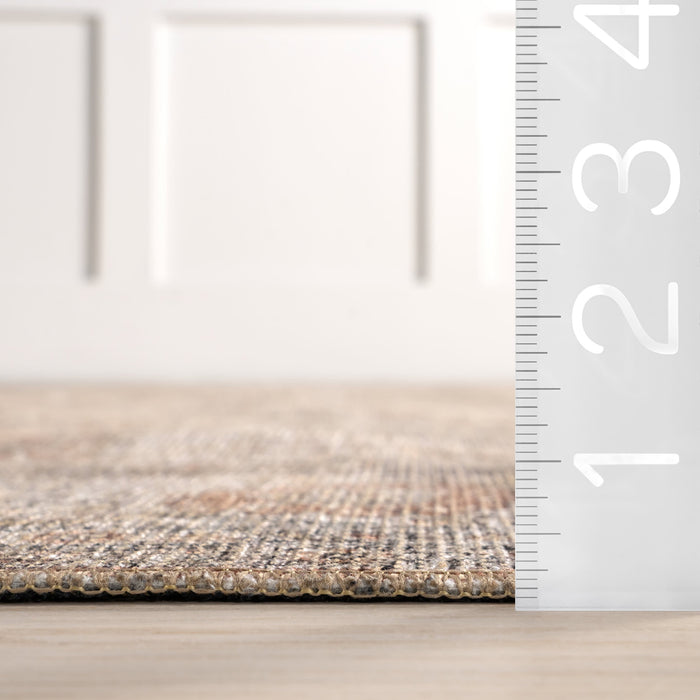 Antiqued Jute-Blend Area Rug 140cm Light Brown