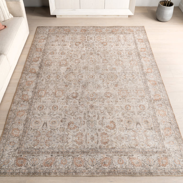 Antiqued Jute-Blend Area Rug 140cm Light Brown