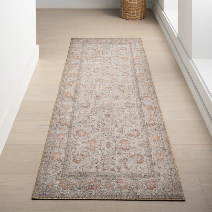 Antiqued Jute-Blend Area Rug 140cm Light Brown